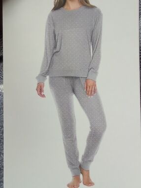 NEW! Set Honeydew Intimates Light Purply Grey  Polka Dot Pajamas